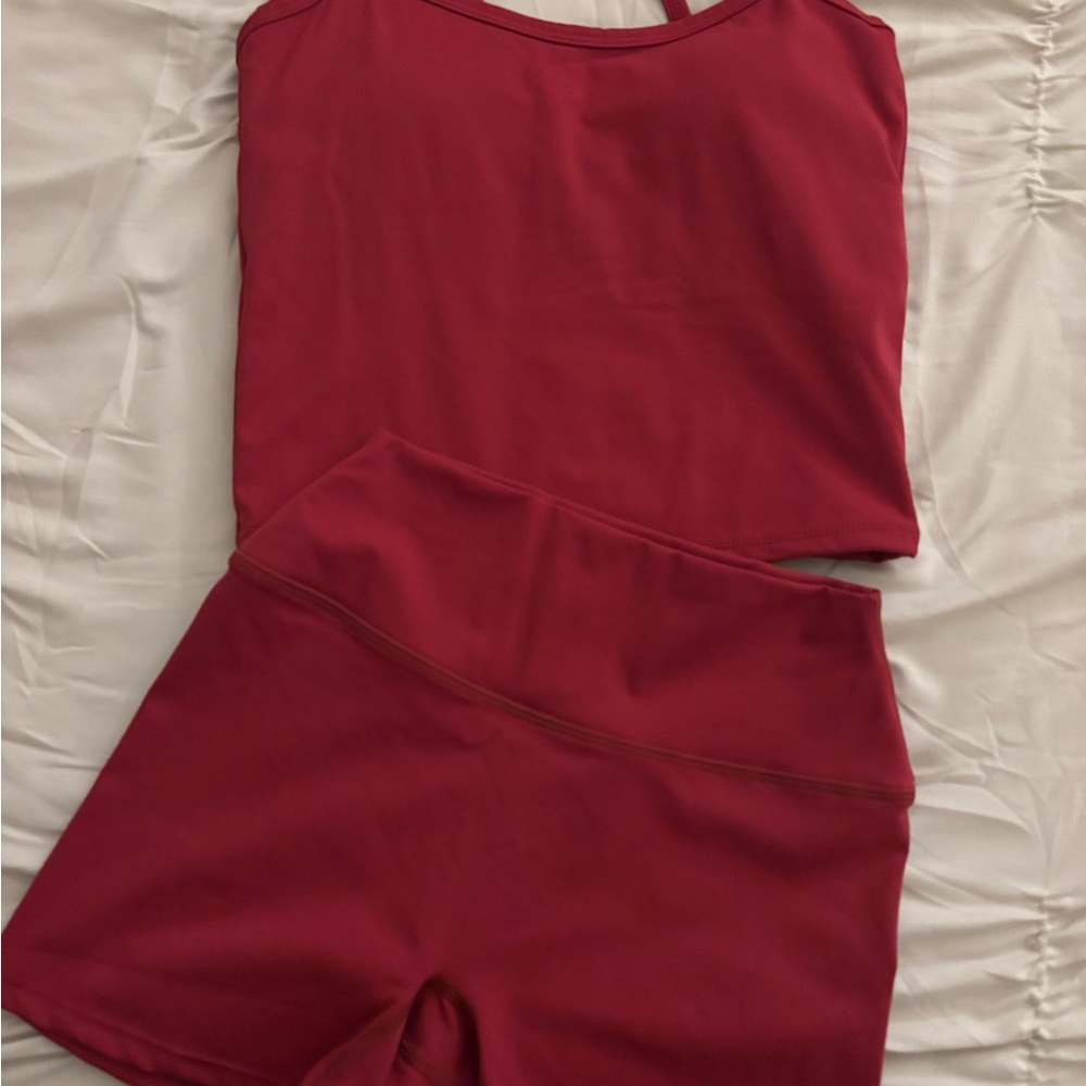Women's Red Workout Set